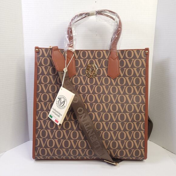 NWT *FLAW* Valentino Orlandi Large Tote Bag Monogrammed Vovo Crossbody